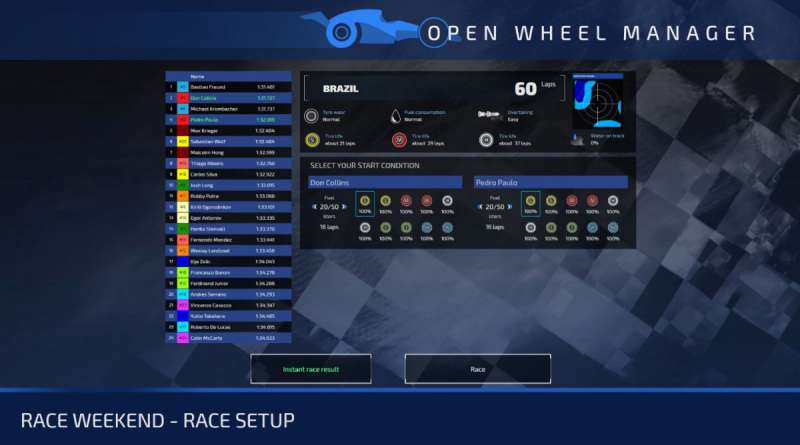 Open Wheel Manager online formula one game