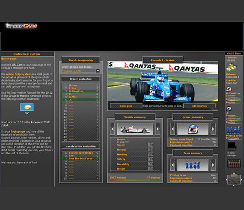 Speedcars online formula one game